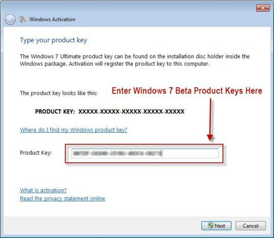 Activating Windows 7 Step 4